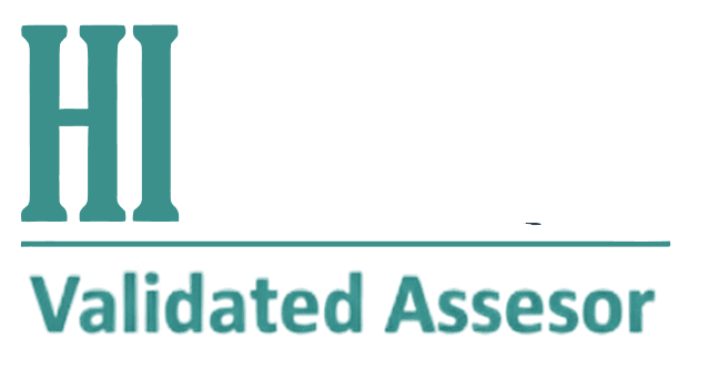 Logo with large text reading HITRUST above smaller text that says Validated Assessor, both in teal and white against a light background.